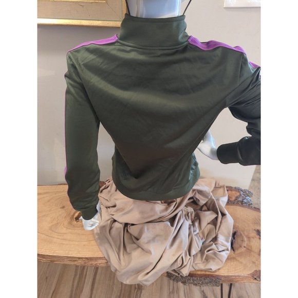 Umbro Women’s Olive Green With Purple Stripe Full Zip Track Jacket Size -Small - Picture 3 of 7